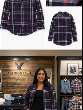 American Eagle Boyfriend Cut Button Down 🔥👌🏼